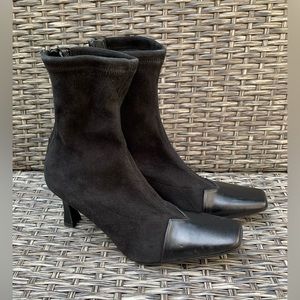 Alberto Zago Suede Leather Trim Ankle Boots, Size 36, Made in Italy, NEW